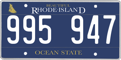 RI license plate 995947