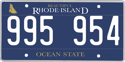 RI license plate 995954