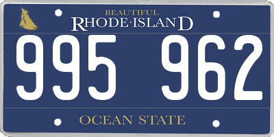 RI license plate 995962