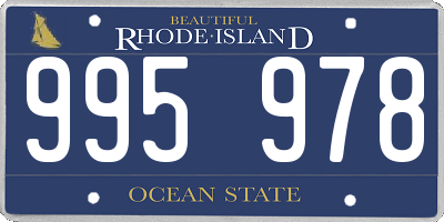 RI license plate 995978