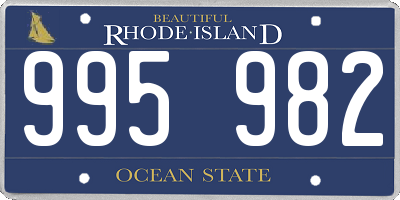 RI license plate 995982