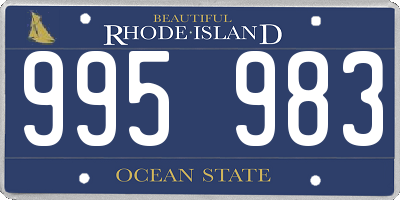 RI license plate 995983