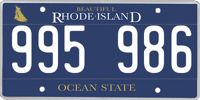 RI license plate 995986