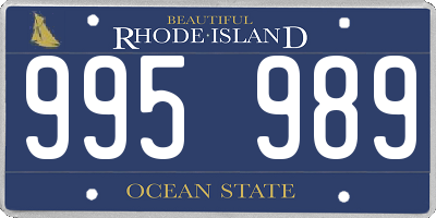 RI license plate 995989