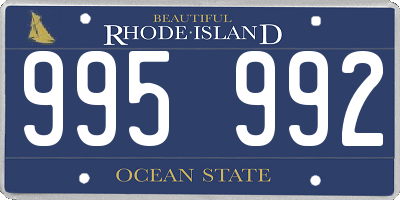 RI license plate 995992