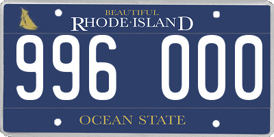 RI license plate 996000