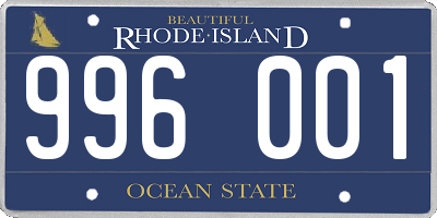 RI license plate 996001