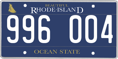 RI license plate 996004