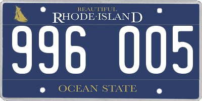 RI license plate 996005