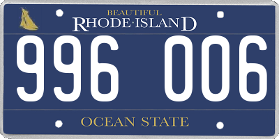 RI license plate 996006