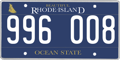 RI license plate 996008