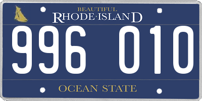 RI license plate 996010