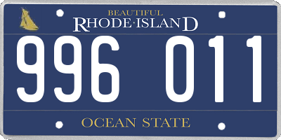 RI license plate 996011