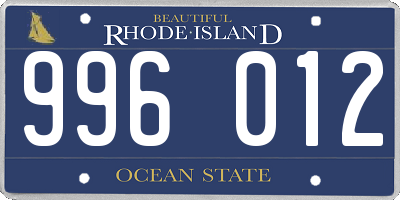 RI license plate 996012