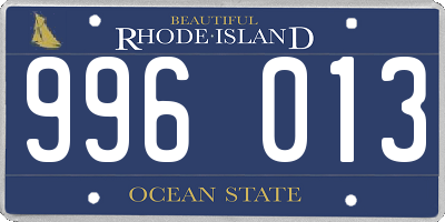 RI license plate 996013