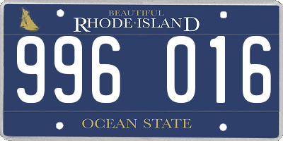 RI license plate 996016