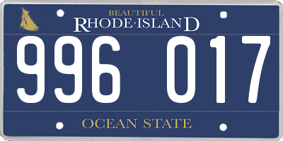 RI license plate 996017