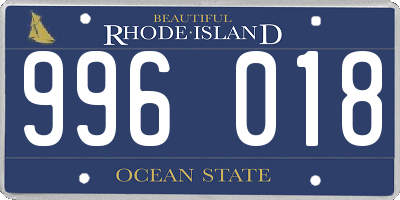 RI license plate 996018