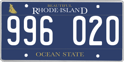 RI license plate 996020