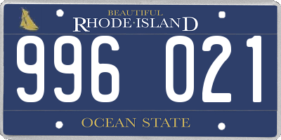 RI license plate 996021