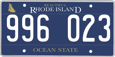 RI license plate 996023