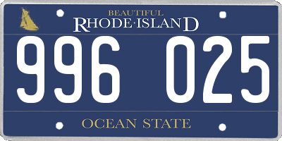 RI license plate 996025