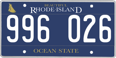 RI license plate 996026