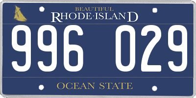 RI license plate 996029