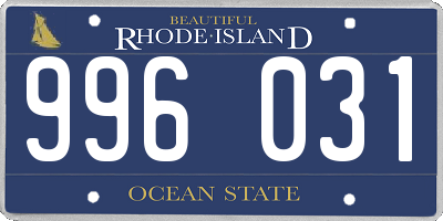 RI license plate 996031