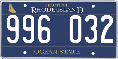 RI license plate 996032