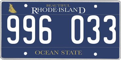 RI license plate 996033