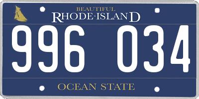 RI license plate 996034