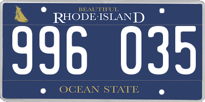 RI license plate 996035