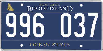 RI license plate 996037