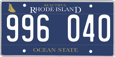 RI license plate 996040