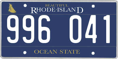 RI license plate 996041