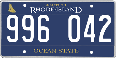 RI license plate 996042