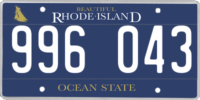 RI license plate 996043