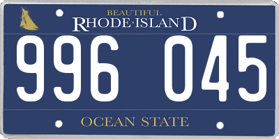 RI license plate 996045