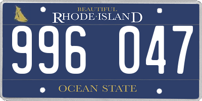 RI license plate 996047