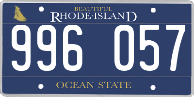 RI license plate 996057