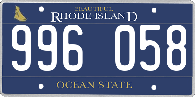 RI license plate 996058