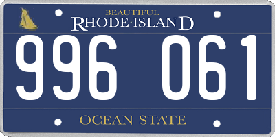 RI license plate 996061