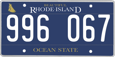 RI license plate 996067