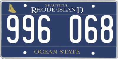 RI license plate 996068