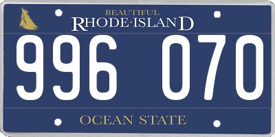 RI license plate 996070