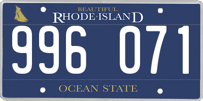 RI license plate 996071