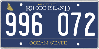 RI license plate 996072