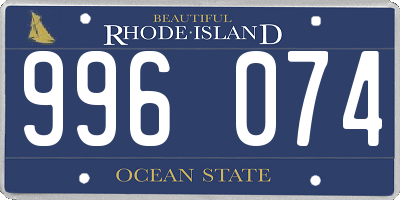 RI license plate 996074