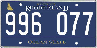 RI license plate 996077